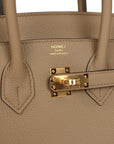 HMS Birkin 25 Beige Marfa Togo Gold Hardware