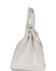 Top Quality HMS Birkin 35 White Epsom Gold Hardware