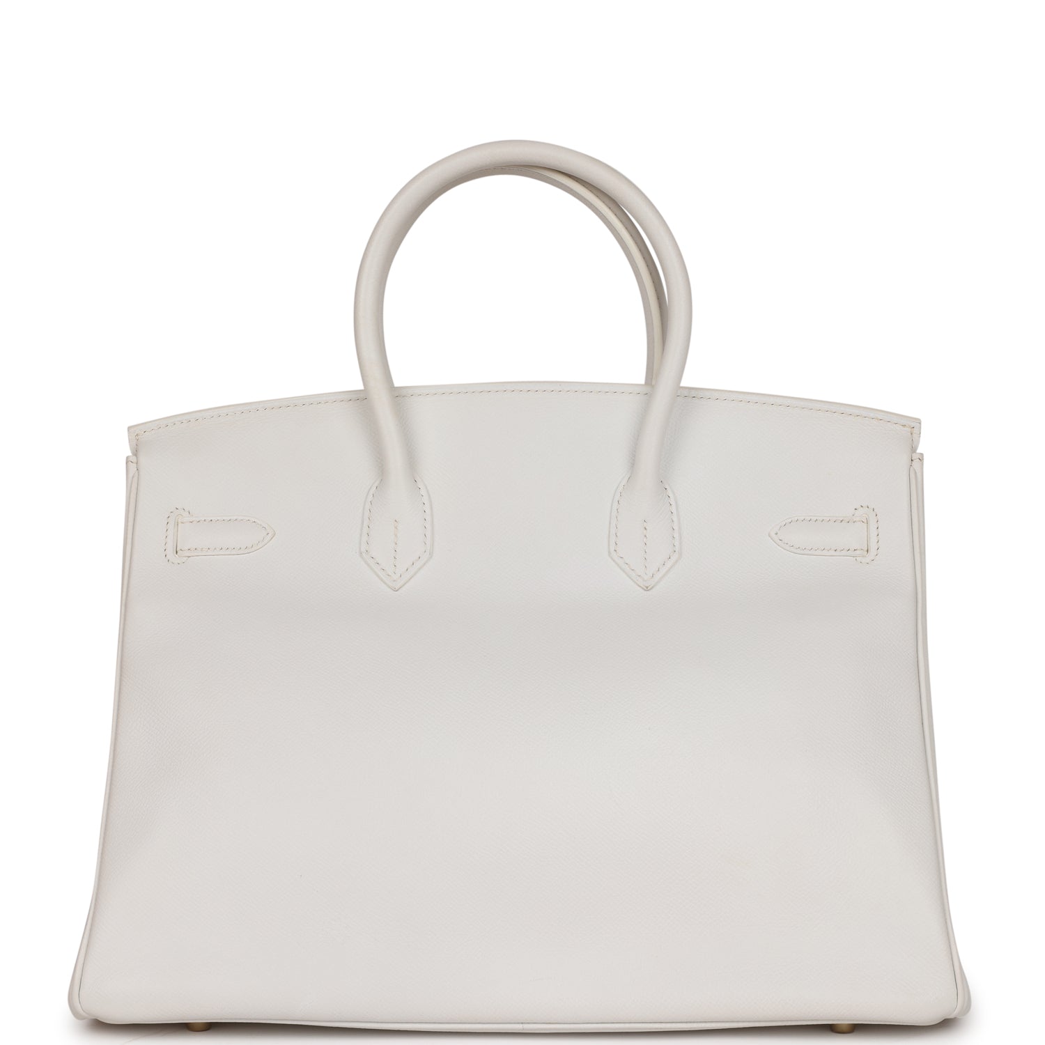 Top Quality HMS Birkin 35 White Epsom Gold Hardware