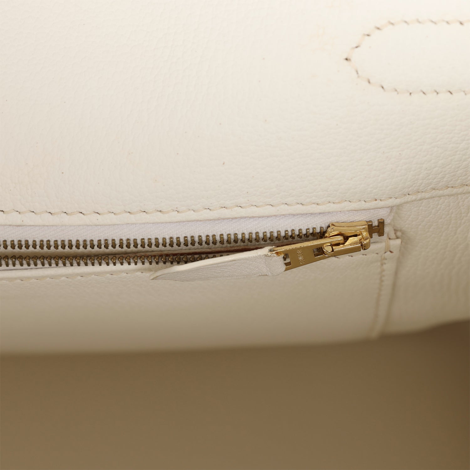 Top Quality HMS Birkin 35 White Epsom Gold Hardware