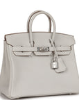 HMS Birkin 25 Gris Pale Togo Palladium Hardware
