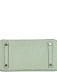 HMS Birkin 25 Vert D'Eau Matte Alligator Gold Hardware