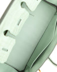 HMS Birkin 25 Vert D'Eau Matte Alligator Gold Hardware