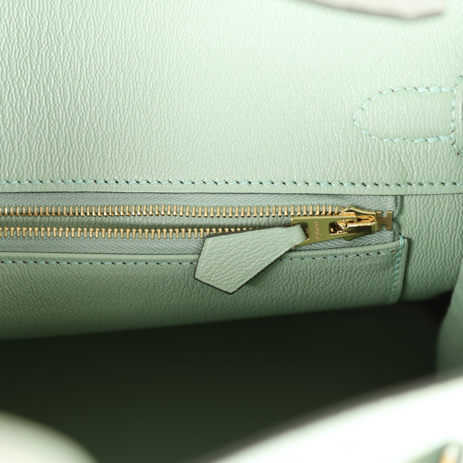 HMS Birkin 25 Vert D'Eau Matte Alligator Gold Hardware
