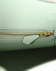 HMS Birkin 25 Vert D'Eau Matte Alligator Gold Hardware
