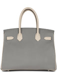 HMS Special Order (HSS) Birkin 30 Gris Mouette and Craie Epsom Brushed Palladium Hardware