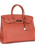 Top Quality HMS Birkin 35 Crevette Clemence Palladium Hardware