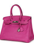 Top Quality HMS Birkin 30 Magnolia Verso Novillo Palladium Hardware