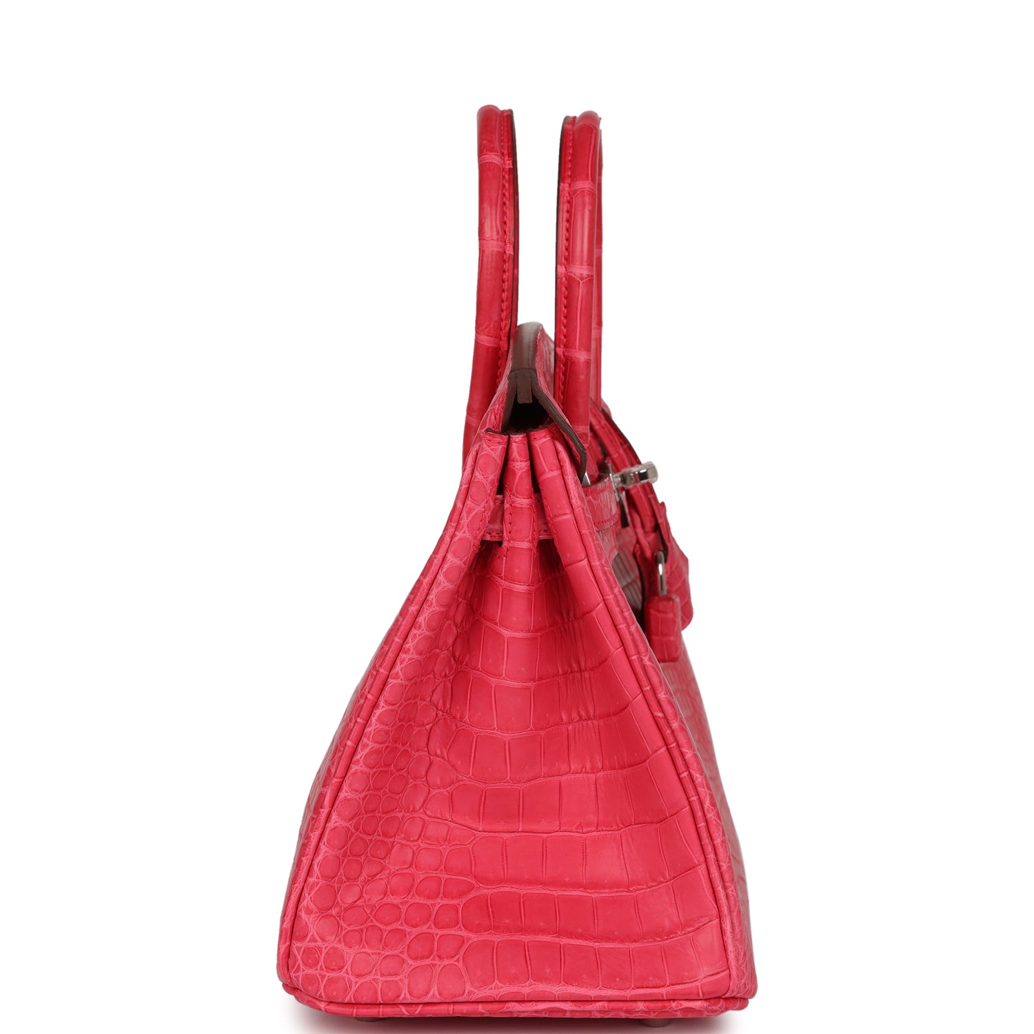 HMS Birkin 25 Rose Extreme Matte Porosus Crocodile Palladium Hardware