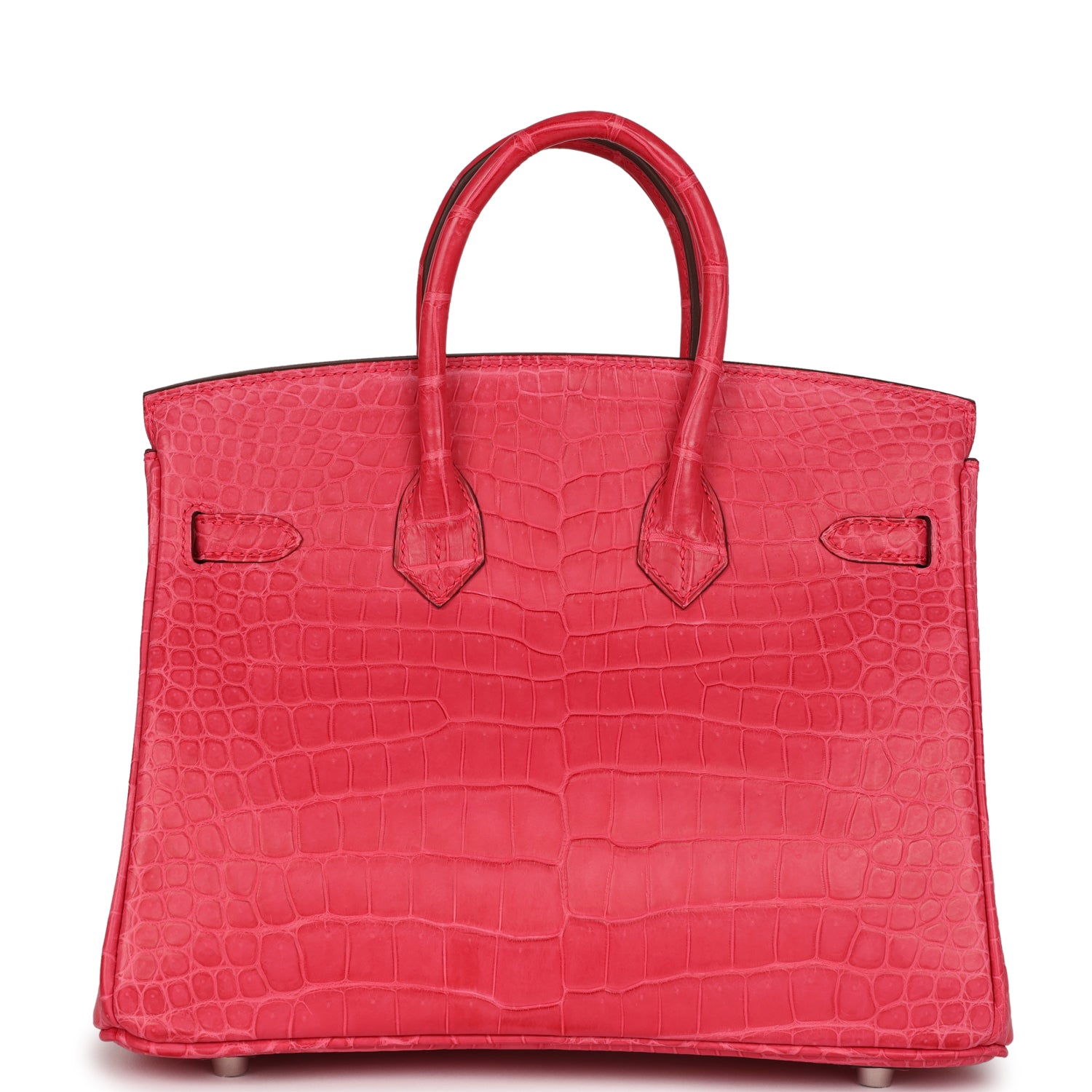 HMS Birkin 25 Rose Extreme Matte Porosus Crocodile Palladium Hardware