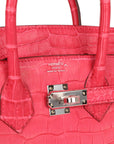HMS Birkin 25 Rose Extreme Matte Porosus Crocodile Palladium Hardware