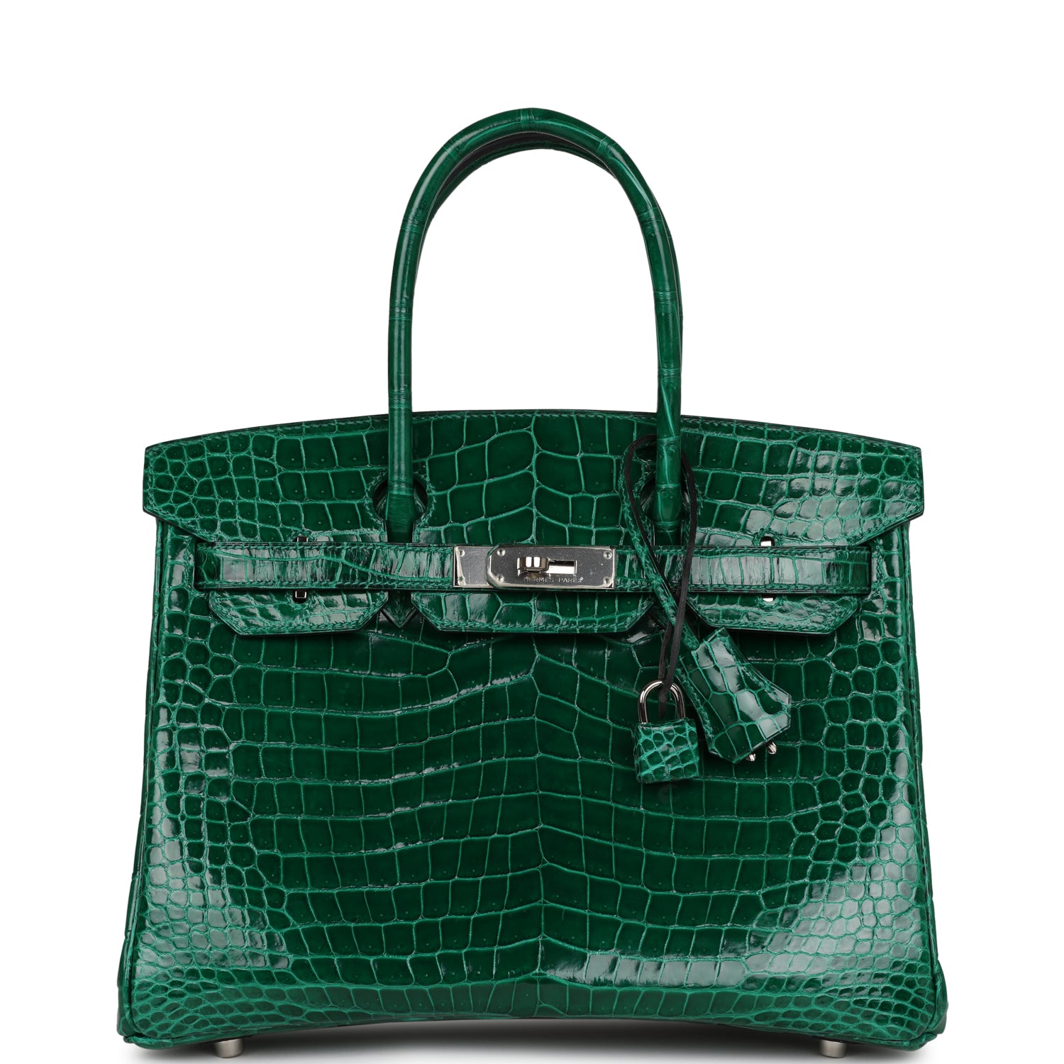 HMS Birkin 30 Emerald Shiny Niloticus Crocodile Palladium Hardware