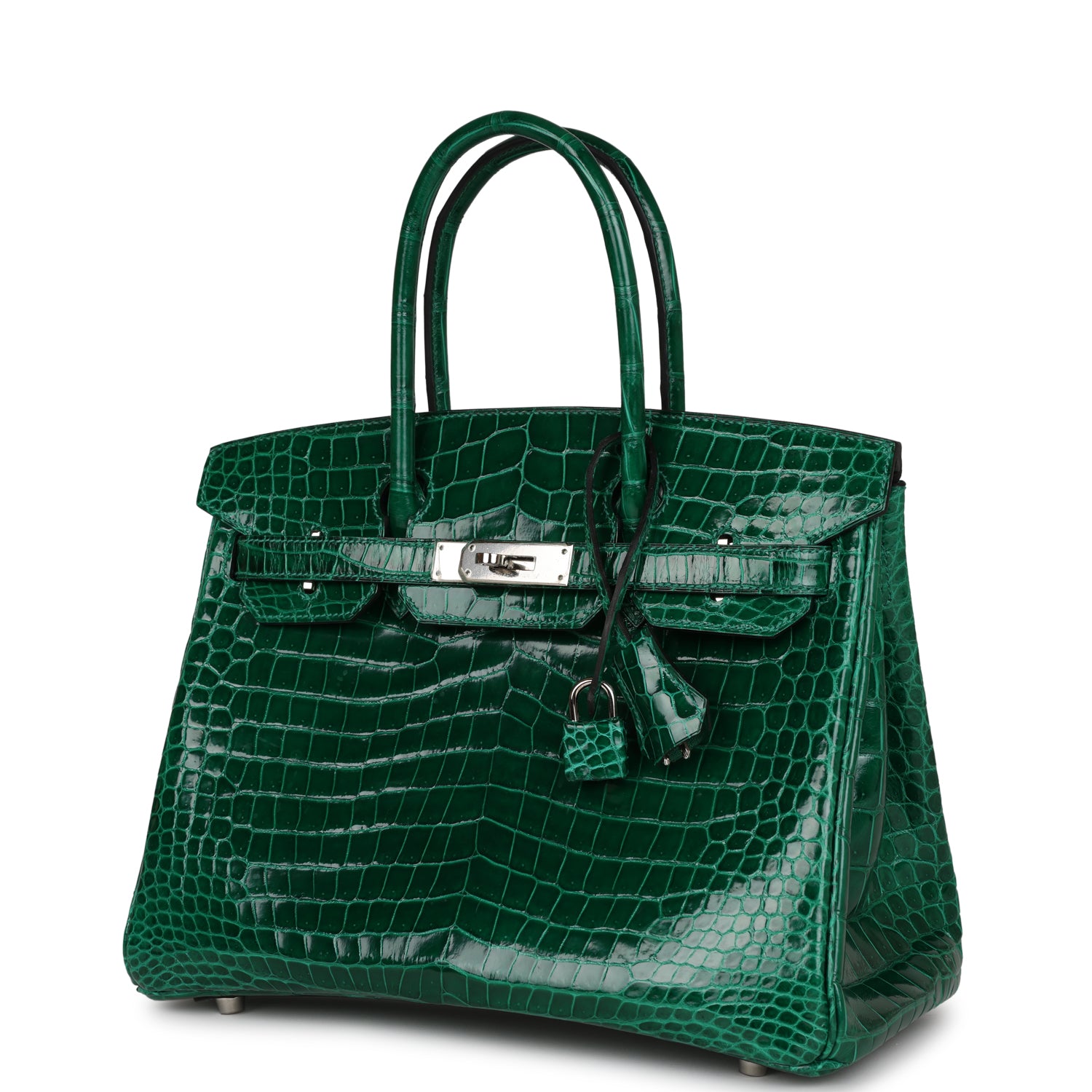 HMS Birkin 30 Emerald Shiny Niloticus Crocodile Palladium Hardware