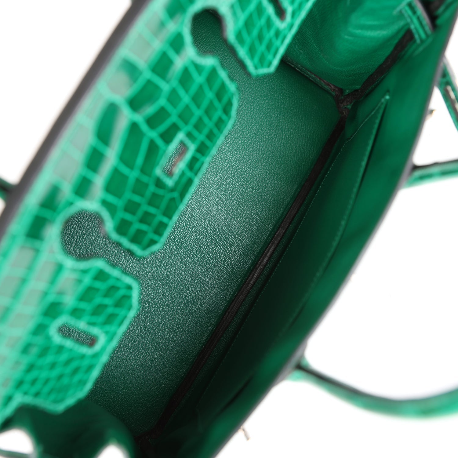 HMS Birkin 30 Emerald Shiny Niloticus Crocodile Palladium Hardware