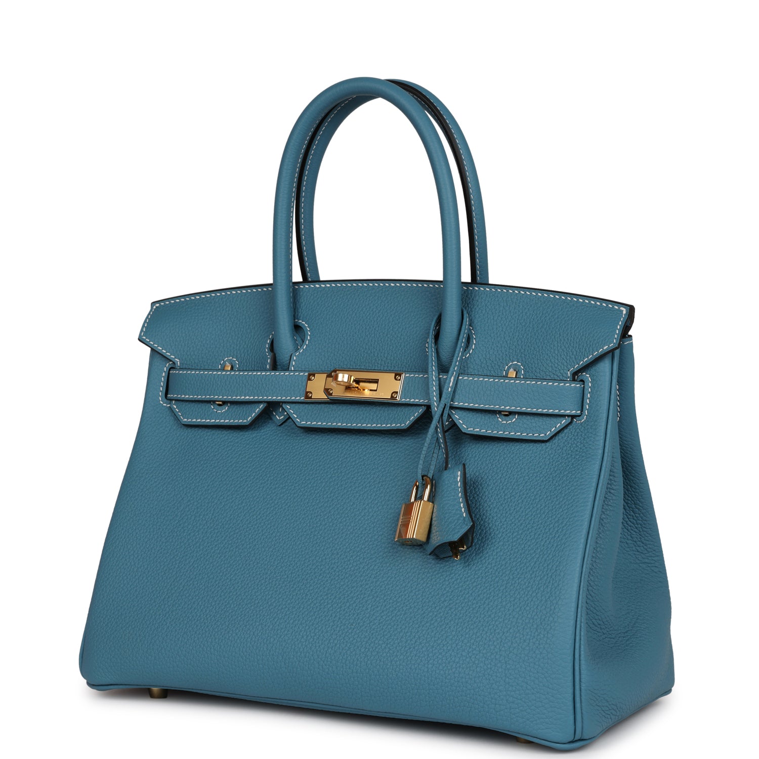 HMS Birkin 30 Blue Jean Togo Gold Hardware