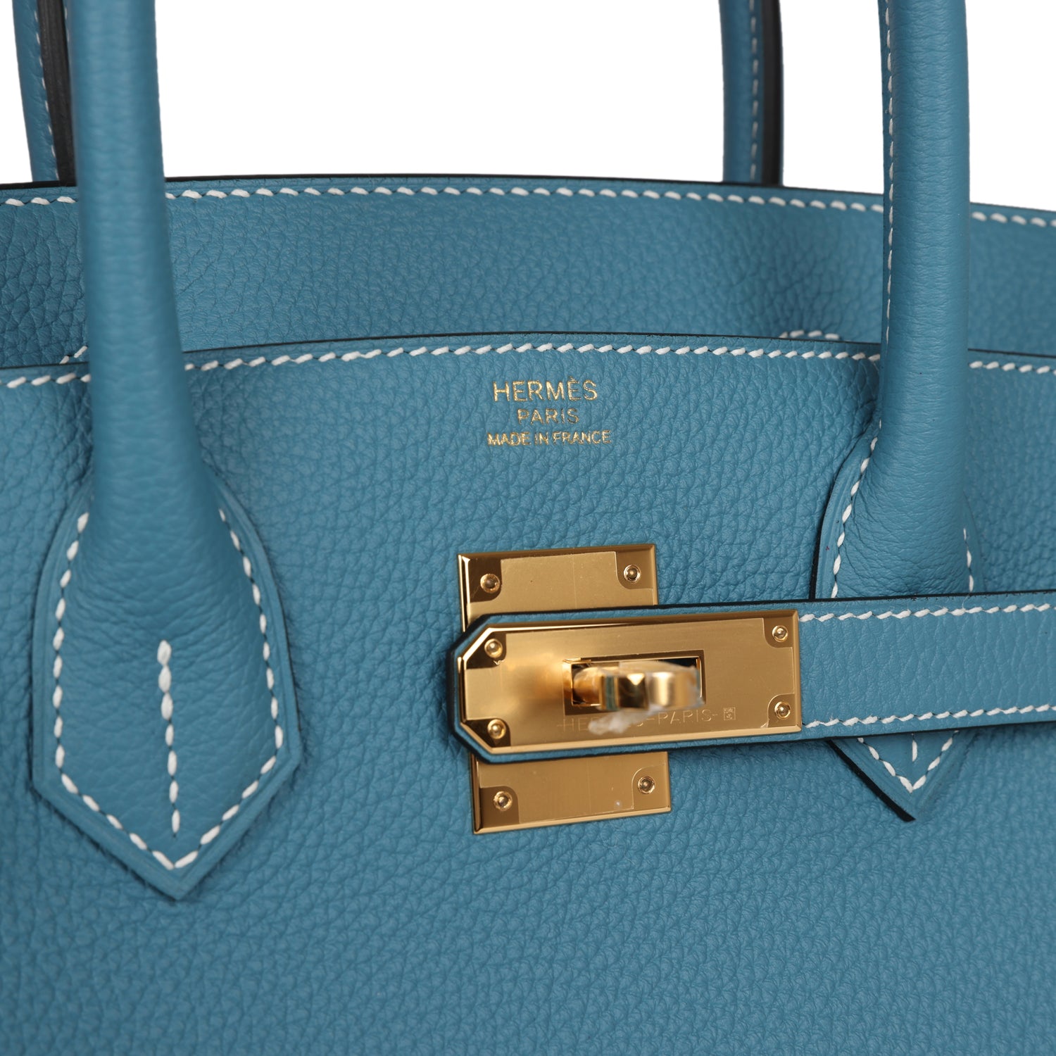 HMS Birkin 30 Blue Jean Togo Gold Hardware