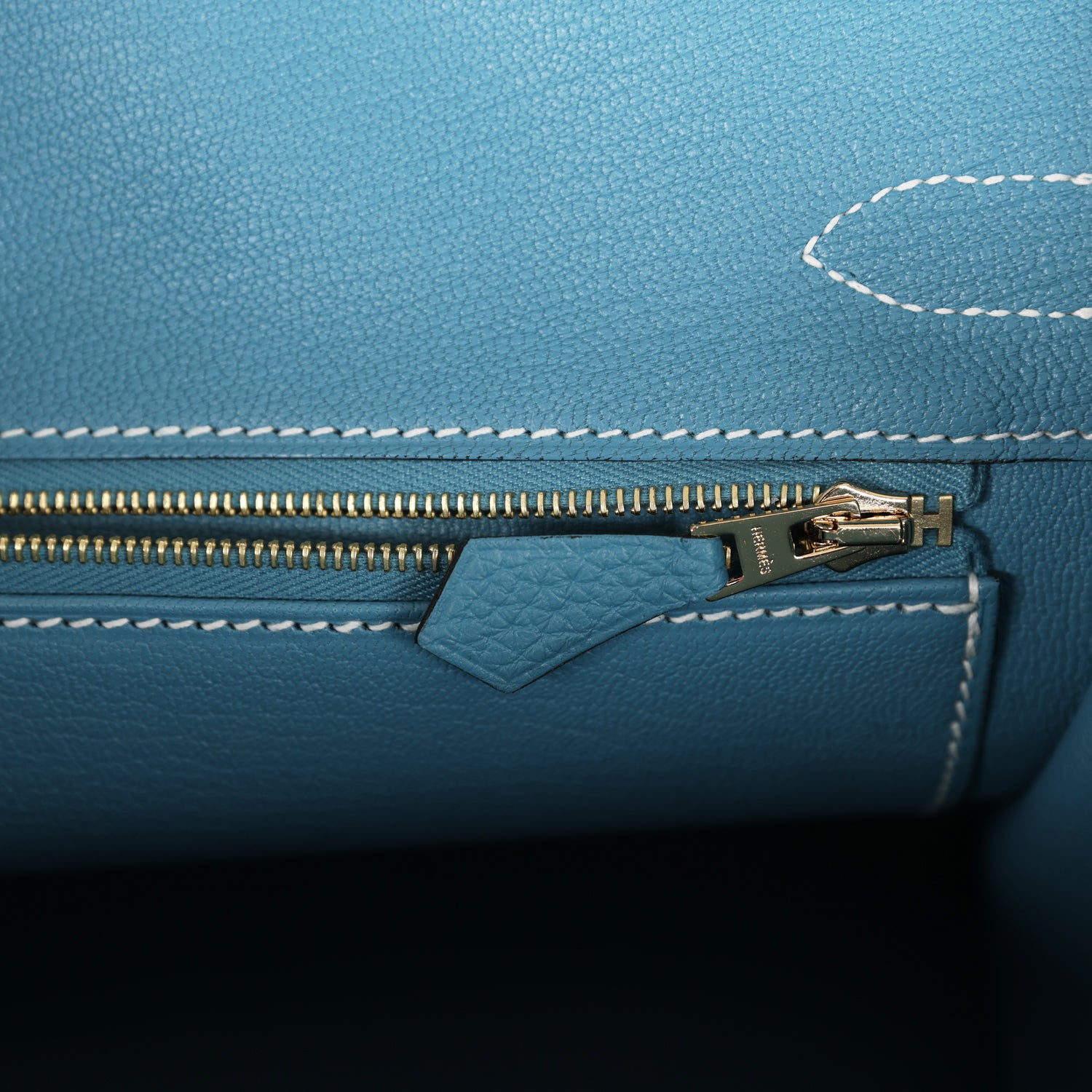 HMS Birkin 30 Blue Jean Togo Gold Hardware
