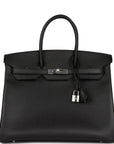HMS Birkin 35 Black Epsom Palladium Hardware