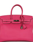 Top Quality HMS Birkin 35 Rose Tyrien Candy Epsom Palladium Hardware