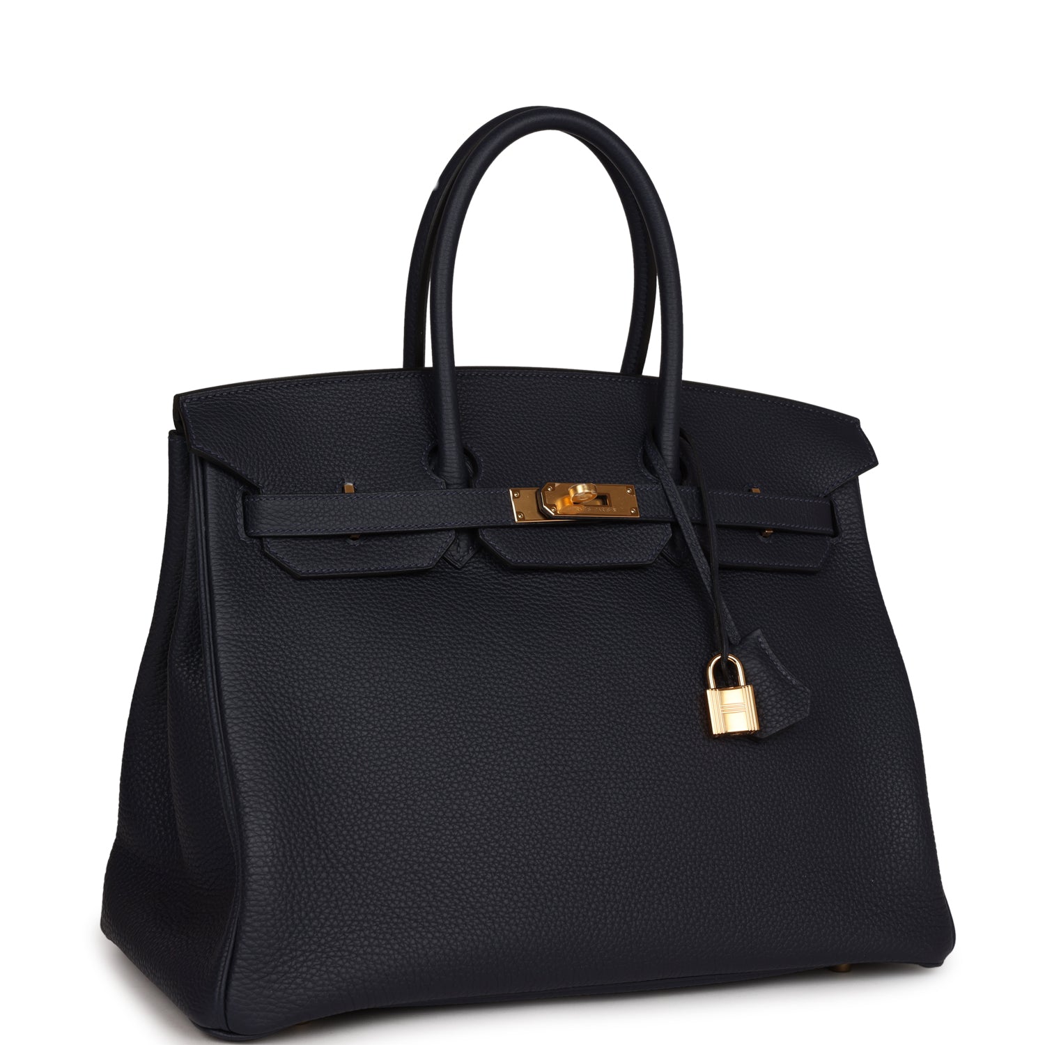 HMS Birkin 35 Bleu Nuit Togo Gold Hardware