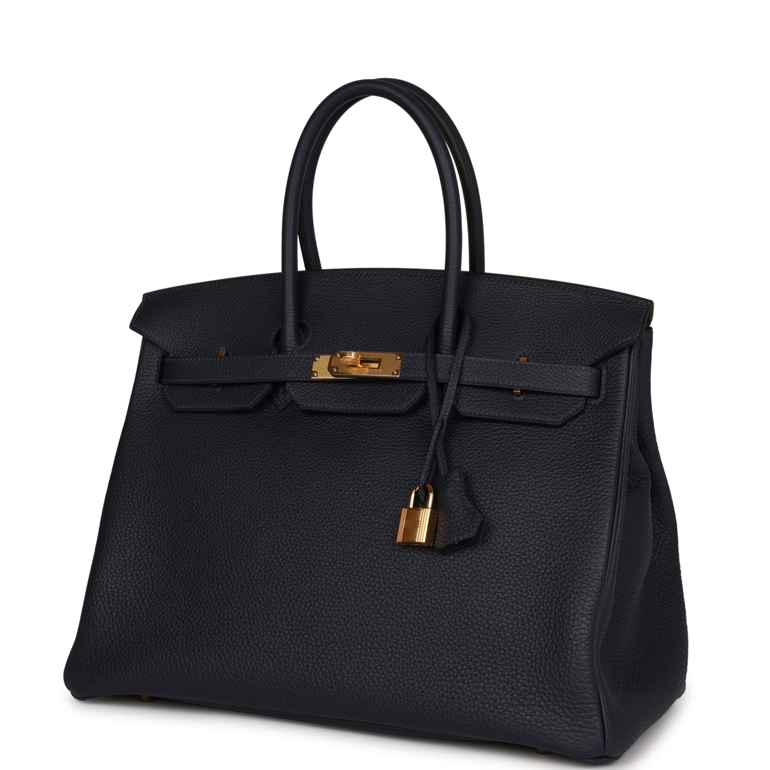 HMS Birkin 35 Bleu Nuit Togo Gold Hardware