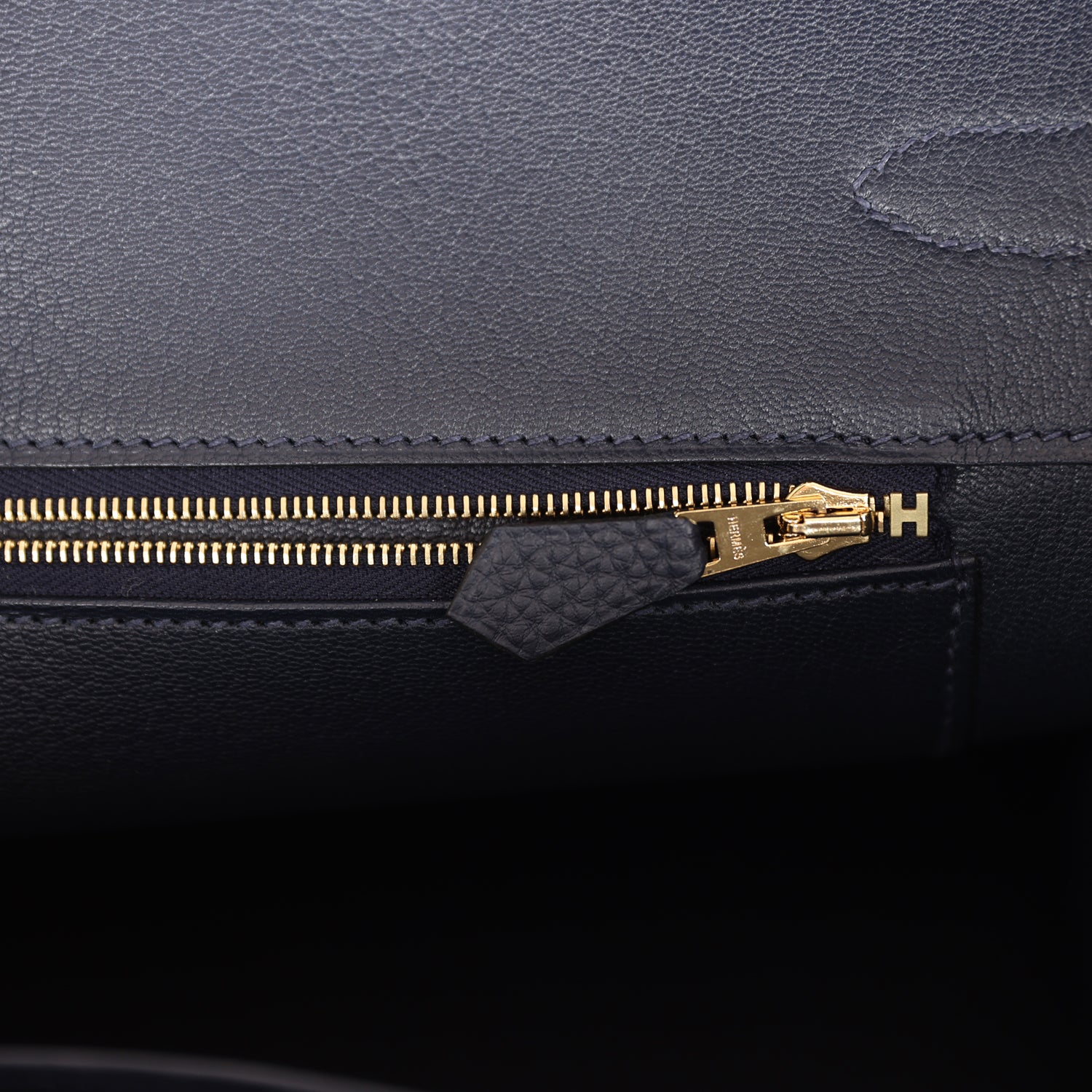 HMS Birkin 35 Bleu Nuit Togo Gold Hardware