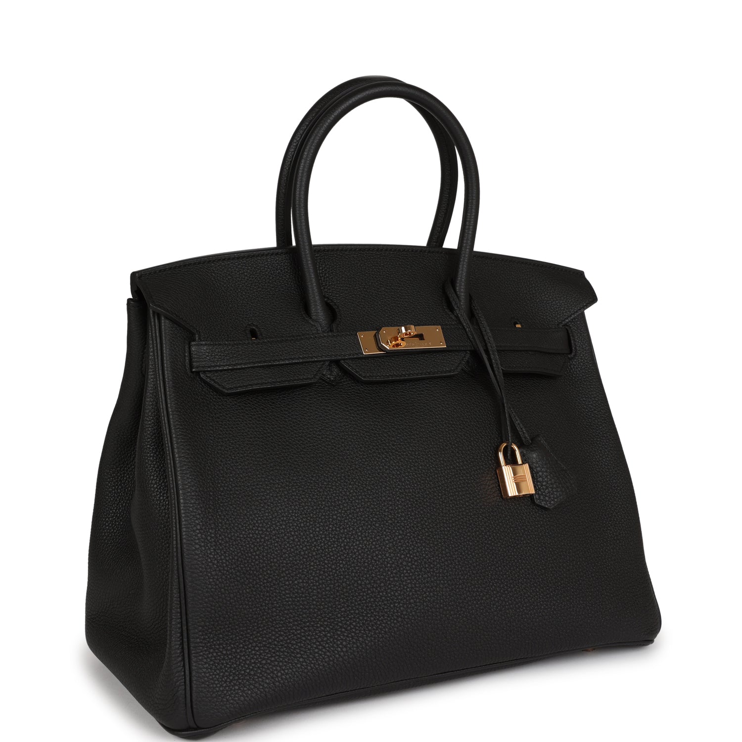 Top Quality HMS Birkin 35 Black Togo Rose Gold Hardware