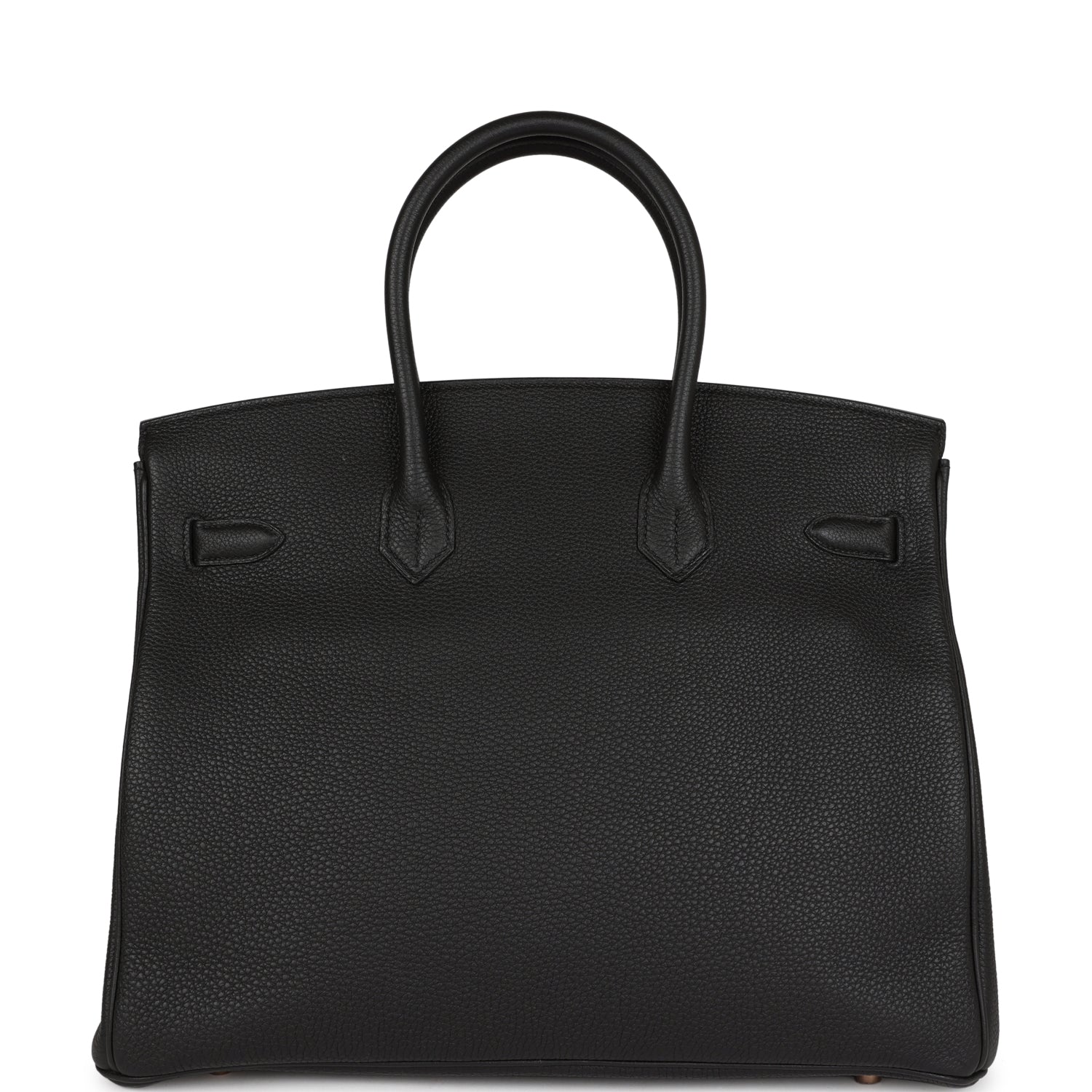 Top Quality HMS Birkin 35 Black Togo Rose Gold Hardware