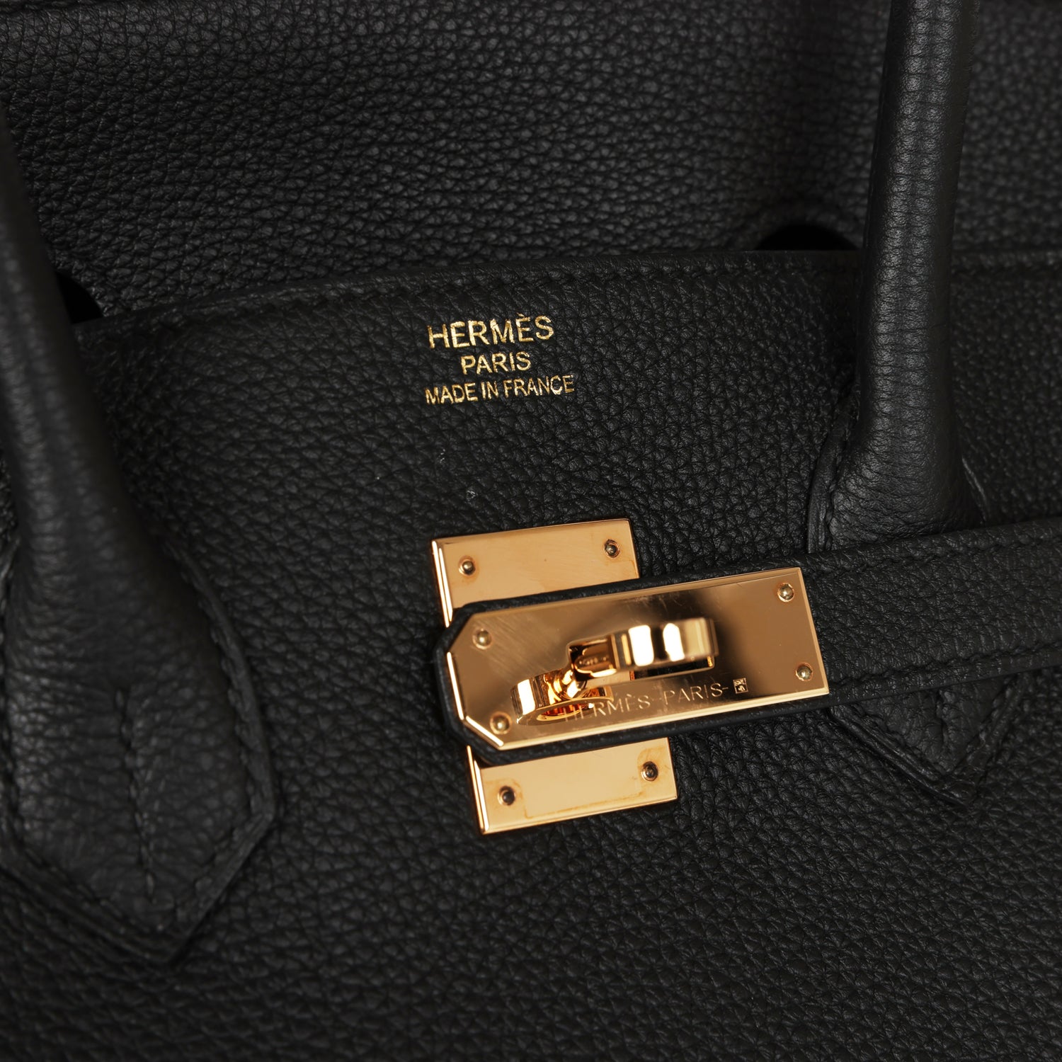 Top Quality HMS Birkin 35 Black Togo Rose Gold Hardware