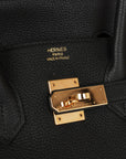 Top Quality HMS Birkin 35 Black Togo Rose Gold Hardware