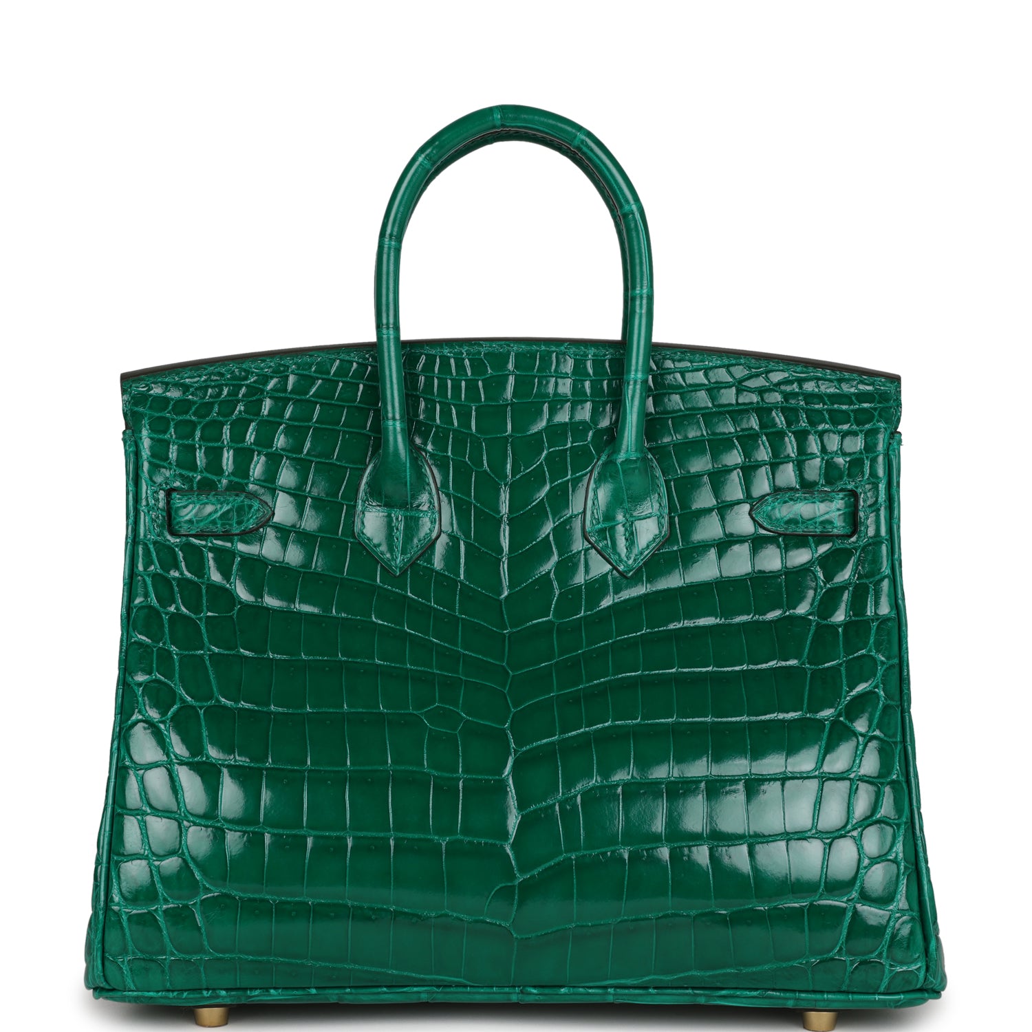 HMS Birkin 25 Emerald Shiny Niloticus Crocodile Gold Hardware