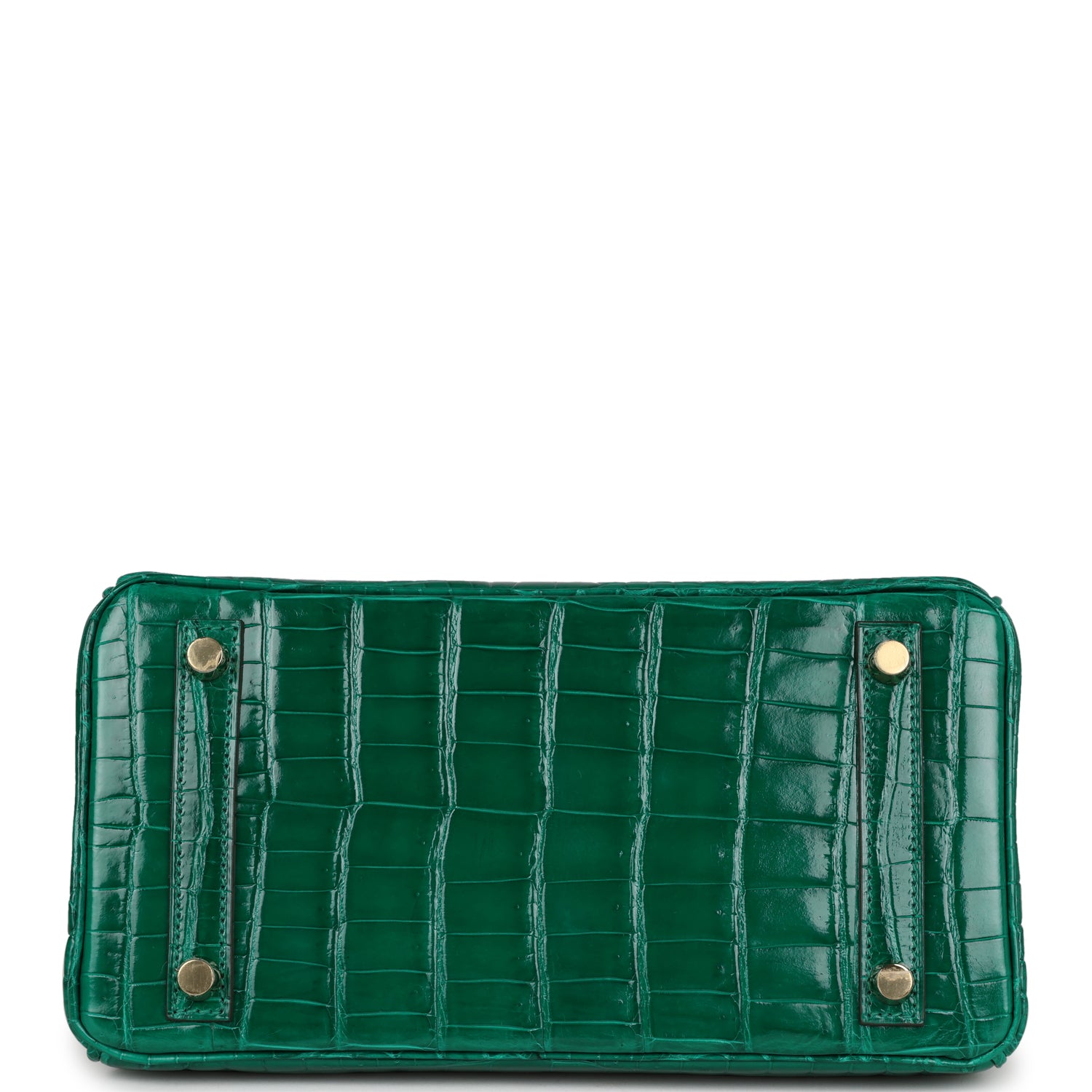 HMS Birkin 25 Emerald Shiny Niloticus Crocodile Gold Hardware