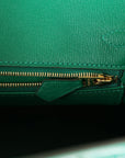 HMS Birkin 25 Emerald Shiny Niloticus Crocodile Gold Hardware