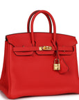 HMS Birkin 25 Rouge de Coeur Togo Gold Hardware