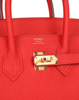 HMS Birkin 25 Rouge de Coeur Togo Gold Hardware
