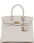 HMS Birkin 30 Gris Pale Epsom Gold Hardware