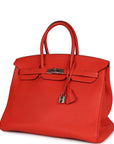 Top Quality HMS Birkin 35 Rouge Tomate Togo Palladium Hardware