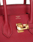 Top Quality HMS Birkin 25 Rubis Togo Gold Hardware