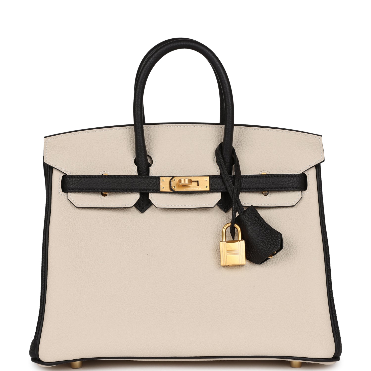 HMS Special Order (HSS) Birkin 25 Craie and Black Togo Brushed Gold Hardware