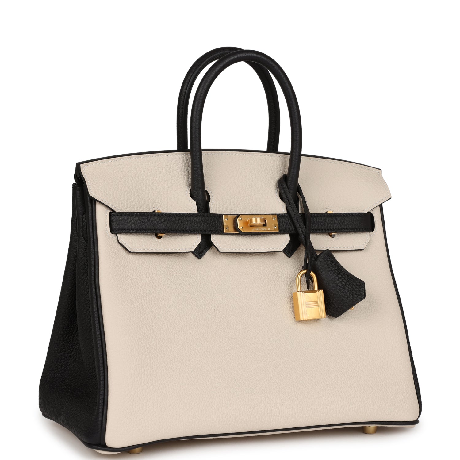 HMS Special Order (HSS) Birkin 25 Craie and Black Togo Brushed Gold Hardware