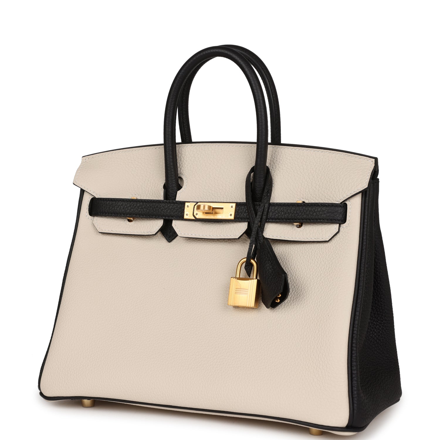 HMS Special Order (HSS) Birkin 25 Craie and Black Togo Brushed Gold Hardware
