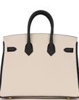 HMS Special Order (HSS) Birkin 25 Craie and Black Togo Brushed Gold Hardware