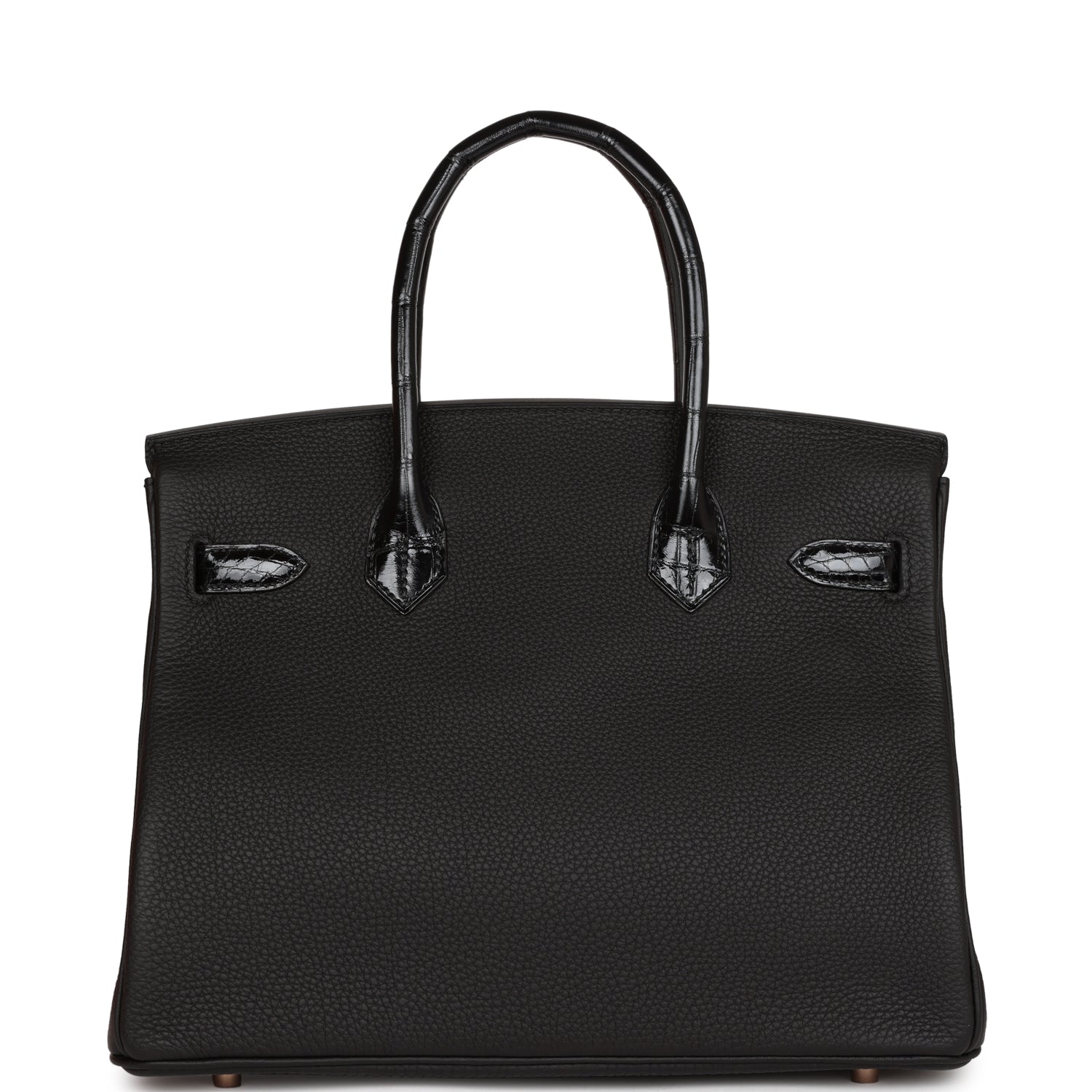 HMS Birkin 30 Black Niloticus Crocodile and Togo Touch Rose Gold Hardware