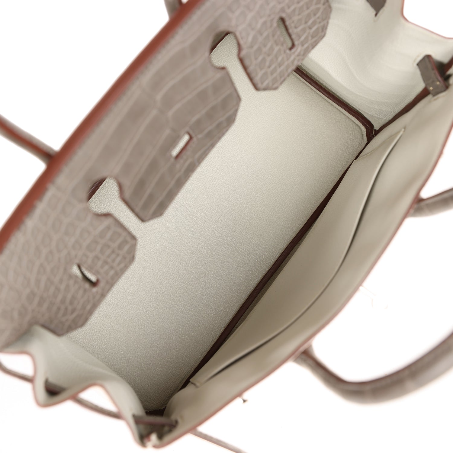 HMS Bi-color Birkin 30 Beton and Etain Matte Alligator Palladium Hardware