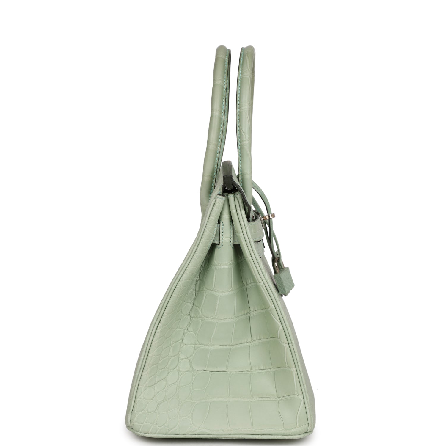 Top Quality HMS Birkin 30 Vert D'Eau Matte Alligator Palladium Hardware