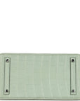 Top Quality HMS Birkin 30 Vert D'Eau Matte Alligator Palladium Hardware