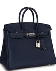 HMS Birkin 25 Bleu Navy Togo Palladium Hardware