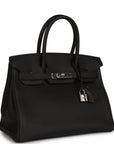 Top Quality HMS Birkin 30 Black Togo Palladium Hardware
