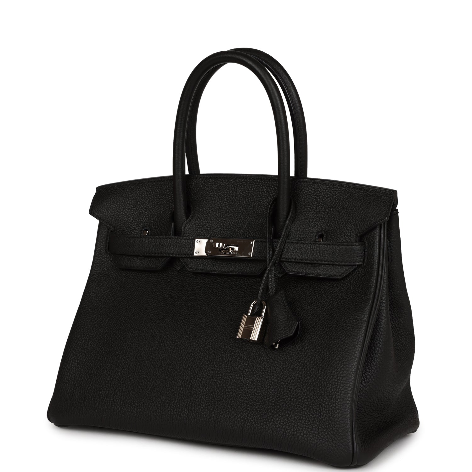 Top Quality HMS Birkin 30 Black Togo Palladium Hardware