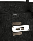 Top Quality HMS Birkin 30 Black Togo Palladium Hardware